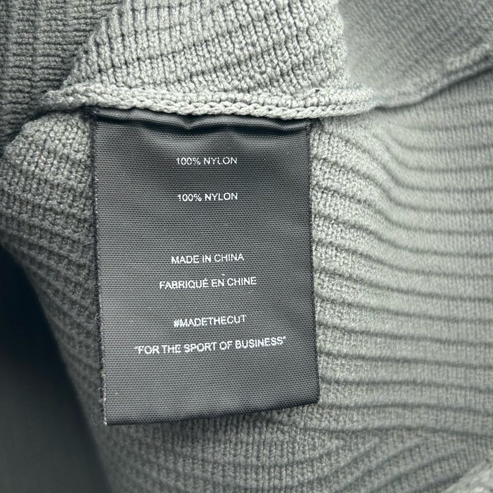 Cuts Gray Nylon Ribbed Crop Tank Top - Picture 6 of 8